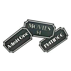 Lazart Admit One Movies 22 inch Metal Decorative Hanging Media Room Wall Art